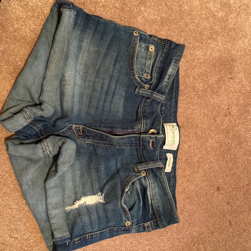 These jean shorts are super nice and they are fingertip length.